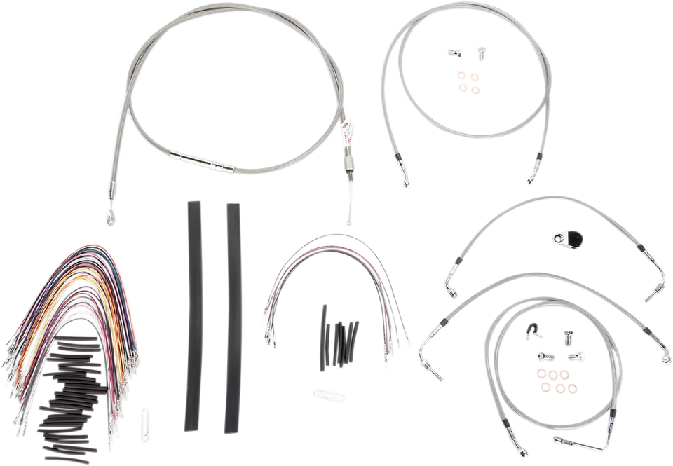 Kits de cable y línea de freno Burly trenza inoxidable 15 pulgadas. Barras excavadoras B30-1104 Foto 1 de 1