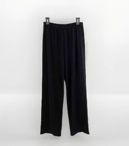 Vintage CHICOS DESIGN Pants Sz 1 Black Polyester Stretch Elastic Waist Hong Kong - Picture 1 of 6