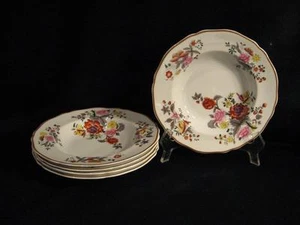 SPODE COPELANDS CHINA ENGLAND WINDERMERE RIMMED SOUP BOWLS - FIVE - Picture 1 of 2