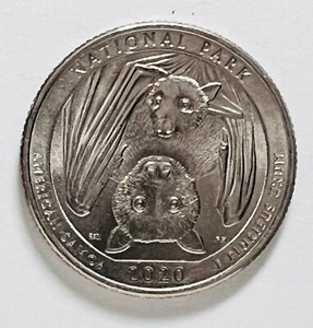 P Quarter American Samoa Bat Nat Park 2020 raro doble matriz error inverso 7126 - Imagen 1 de 12