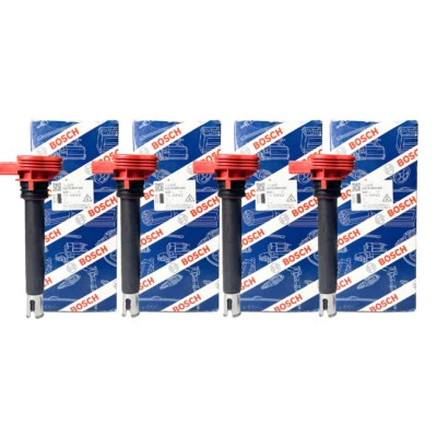 4x NEW OEM BOSCH VW Audi 2.0T Ignition Coils 07K905715G 0221604115 - Image 1 of 4