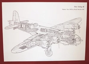 SHORT STIRLING III WW2 Aircraft Cutaway Cross Section A3 Print Lyndon Jones 1980 - Picture 1 of 2