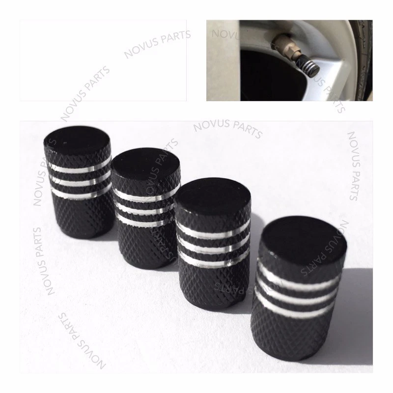 Nueva cubierta de vástago de válvula antideslizante negra 4 piezas para Dodge Grand Caravan Durango Viper Foto 1 de 4