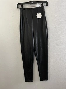 NIA Faux Leather Leggings Push Up Stretch High Waist Sexy Yoga Pants - Picture 1 of 7