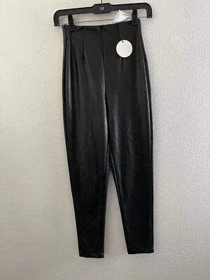 NIA Faux Leather Leggings Push Up Stretch High Waist Sexy Yoga Pants - Image 1 of 4