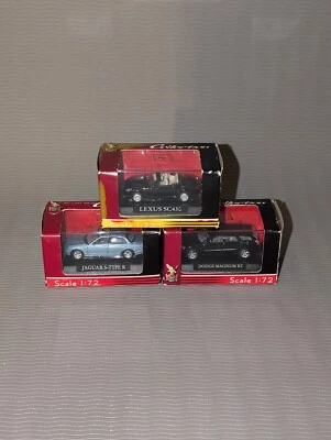 3pc Yat Ming Die Cast Metal Collection 1/72 Scale Car Jaguar Lexus Dodge  - Image 1 of 4