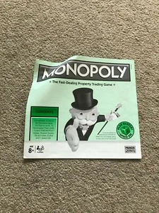 Monopoly Game, Set Of Instructions. Genuine Parker Games Part. - Picture 1 of 12