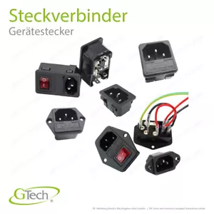 Kaltgerätestecker Warmgeräte Einbaubuchse 230V IEC C13 C14 C16 kV - Bild 1 von 15