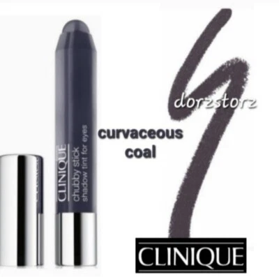 CLINIQUE Chubby Stick Shadow Tint For Eyes *08 CURVACEOUS COAL* / .10 oz / NIB - Image 1 of 4