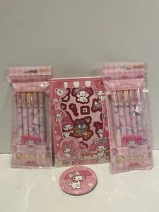 10 Pcs Sanrio My Melody Pens 20 Sheets Of My Melody Stickers & Badge Gift J2 - Bild 1 von 17