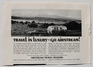 Airstream Travel Trailers Magazine 1970 Print Ad 6.5" x 4.5" - Bild 1 von 1