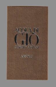 Carte publicitaire  - Acqua di Gio de Giorgio Armani recto verso