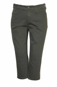 Jeans donna NYDJ Not Your Daughters verde oliva denim elasticizzato crop dimagrante 4 - Foto 1 di 2
