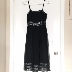 Neu mit Etikett Adrianna Papell Abendkleid schwarz Perlen verziert Midikleid Chiffon Größe 8 - Bild 1 von 7