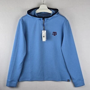 $130 Southern Tide Med Texas A&M TAMU Aggies Scuttle Heather Quarter Zip Hoodie  - Picture 1 of 24