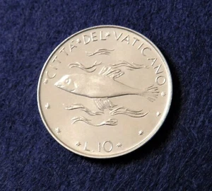 1976 Vatican 10 Lire - Great Looking UNC Coin - Only 200K Minted - Picture 1 of 2