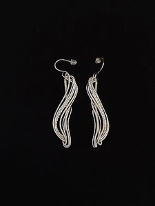 Dangle Earrings Sterling Silver Wire Wrapped Artisan Hand Made“Skyline Drive”USA - Picture 1 of 2
