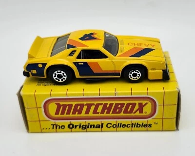 Matchbox No 34 Superfast Chevy Pro Stocker Yellow Macau w/Original Box 1981 - Image 1 of 4