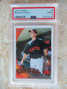 2010 TOPPS #2 BUSTER POSEY ROOKIE CARD PSA 9 MINT