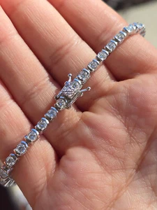VVS1 Certified Moissanite Tennis Bracelet - 925 Silver 3mm 8" - Picture 1 of 9