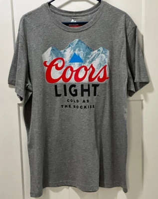 Coors Light Cold Rockies Men's Short Sleeve Gray Graphic T- Shirt Size XL NWT’S - Image 1 of 4