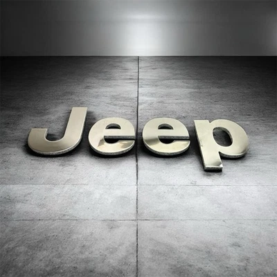 "Letrero decorativo ligero cromado con logotipo de garaje Jeep letras 9""" Foto 1 de 4