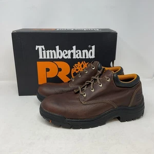Timberland Pro Titan Freizeit Leder Arbeitsschuhe Weiche Spitze Braun Herren Größe 9W - Bild 1 von 15