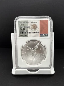 2018Mo Mexico Silver Libertad 1 Onza NGC MS70 - Picture 1 of 2
