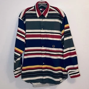 Tommy Hilfiger Talla S Vintage Horizontal Rayas Manga Larga Hombre’s Abotonada - Imagen 1 de 6