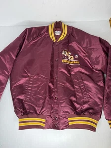 VINTAGE 1980's WASHINGTON REDSKINS JACKET MENS L CHALK LINE BURGUNDY COAT 80s - Picture 1 of 7