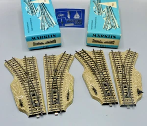 MARKLIN 2 PAIRES AIGUILLAGES MANUELS DROITS GAUCHE + DROITE  RÉFÉRENCE 5221  HO - Imagen 1 de 2