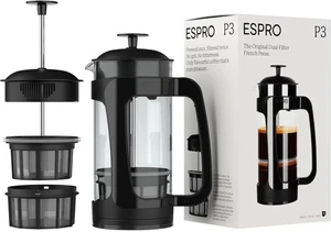 ESPRO - Cafetera de prensa francesa P3 - Doble patentada 32 oz, negra  - Imagen 1 de 7
