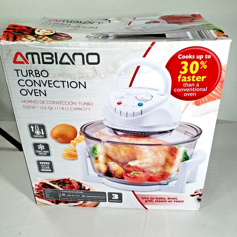 Ambiano Turbo Convection Oven Glass Cooker 1300w
