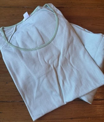 Pijama Lago Pima Clásico Largo Conjunto Verde Parisino NUEVO en Paquete -L Foto 1 de 4