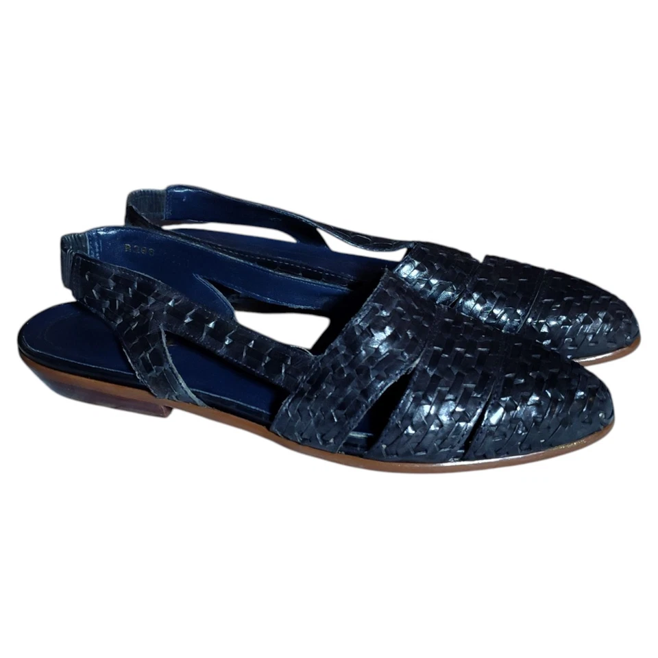 Vintage Bass O’Hara Woven Slingback Sandals Women's Size 7.5N 80s 90s Leather - Image 1 of 4