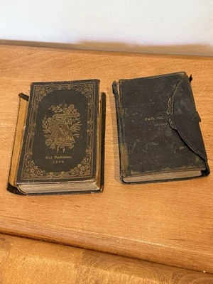 German Church Prison Bible 2 books 1899 Evangelical Lutheran Congregation *READ - Image 1 of 4