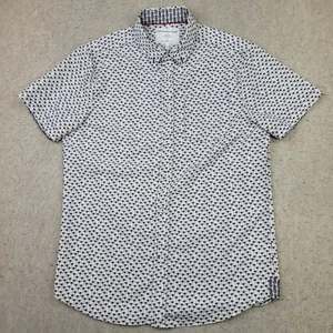 International Report 4 Way Stretch Shirt Mens M White Palm Trees Short Sleeve - Picture 1 of 7