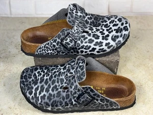 Birkenstock Papillio 240 L6 M4 Sz 37 N Gray Leopard Closed Toe Clogs Birko-Flor - Picture 1 of 24