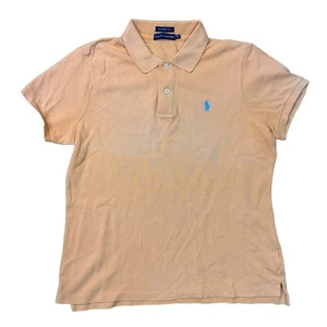 Ralph Lauren Polo Shirt The Skinny Polo Short Sleeve Orange Womens Large - Picture 1 of 7