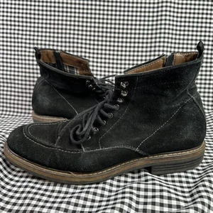 G.H. Bass Men's Reston Suede Black Lace Up Moc Toe Boots Size 11 - Picture 1 of 6