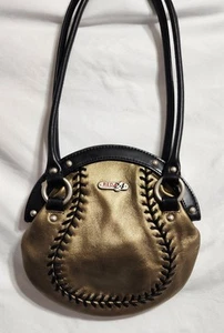 Double Play Gold Leather Baseball Purse Red24 Retired Design - Picture 1 of 8