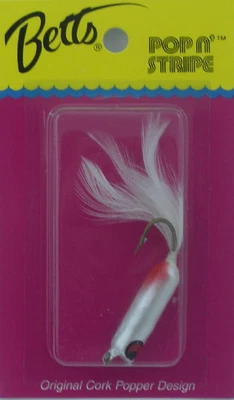 BETTS TACKLE Betts 108-1 Pop-N-Stripe Bug Pearl White Size 1/0