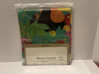 Vintage Berkeley Shower Curtain Sitting Pretty Multi Color Rainforest Sealed - Image 1 of 4