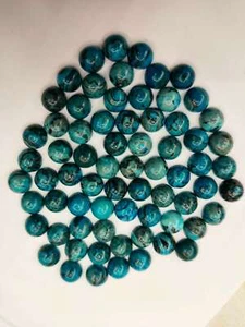 50pcs/lot Natural Blue Crazy Agate Round CAB Stone Beads 8mm for Jewelry No Hole - Picture 1 of 3
