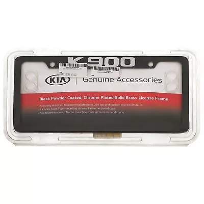 OEM NEW 15-17 Kia K900 License Plate Frame Holder Black Upper Logo UR014-AY002KH - Image 1 of 4