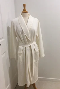 White Romance NWT Midi Dressing Gown Size L Off White/Cream Waffle Fleece - Picture 1 of 11