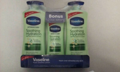 Vaseline Intensive Care Aloe Soothe Body Lotion 20.3 oz. 2 Pack with 10 oz Bottl - Image 1 of 4