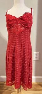 Victoria’s Secret Modal & Lace Cupped Mini Slip Dress Red Dot Medium NWT - Picture 1 of 9