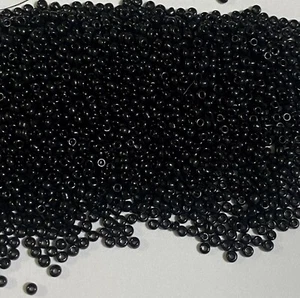 Vintage/Antique Micro Seed Beads- 13/0 Opaque Basic Black- 3.4g bags - Picture 1 of 9