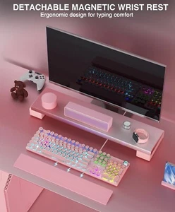 F2088 Typewriter Style Mechanical Gaming Keyboard,Rainbow LED Backlit,Removab... - Picture 1 of 9